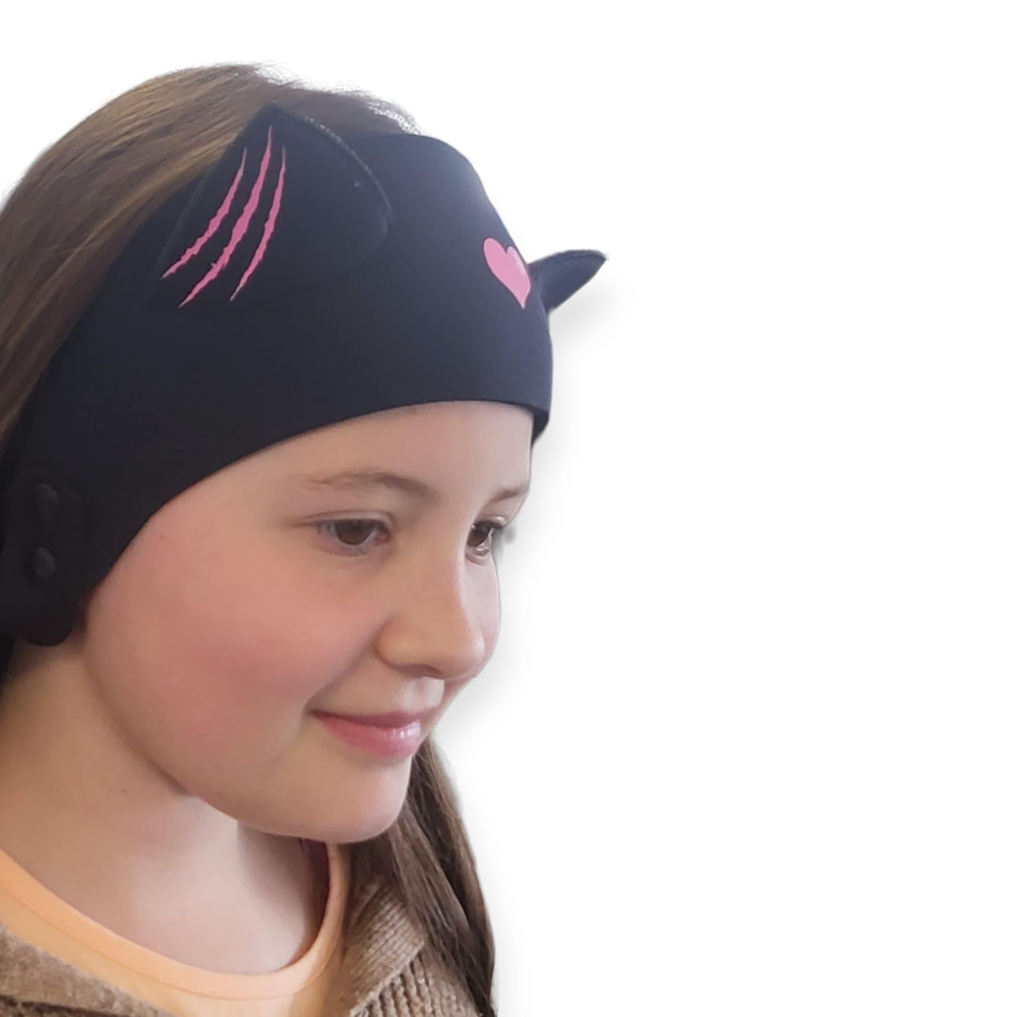 Horend Opaska na głowę do pływania z uszami do pływania Czarny 58 cm