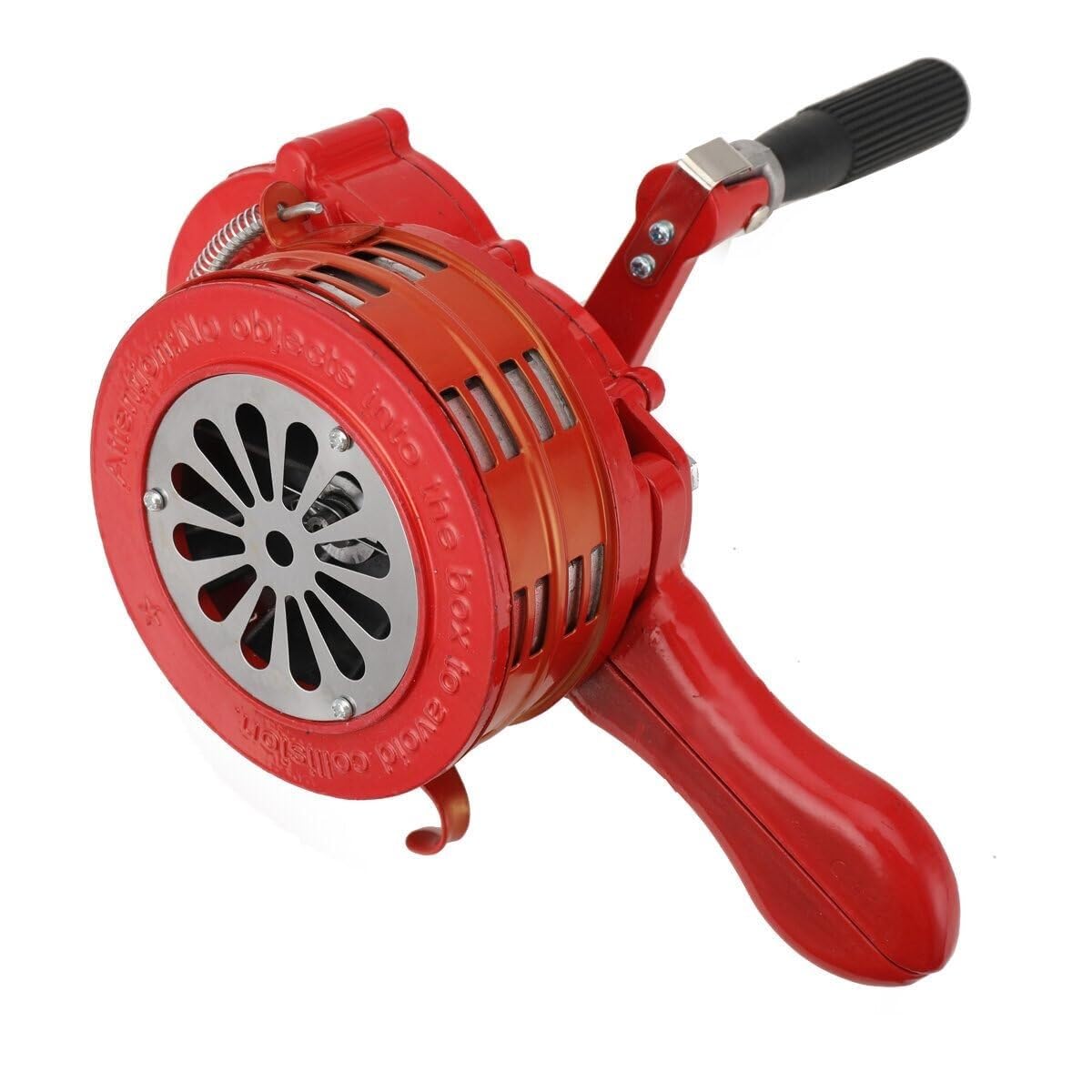 Sirena manual portátil de aluminio de 110 dB con manivela para avisos de emergencia en escuelas