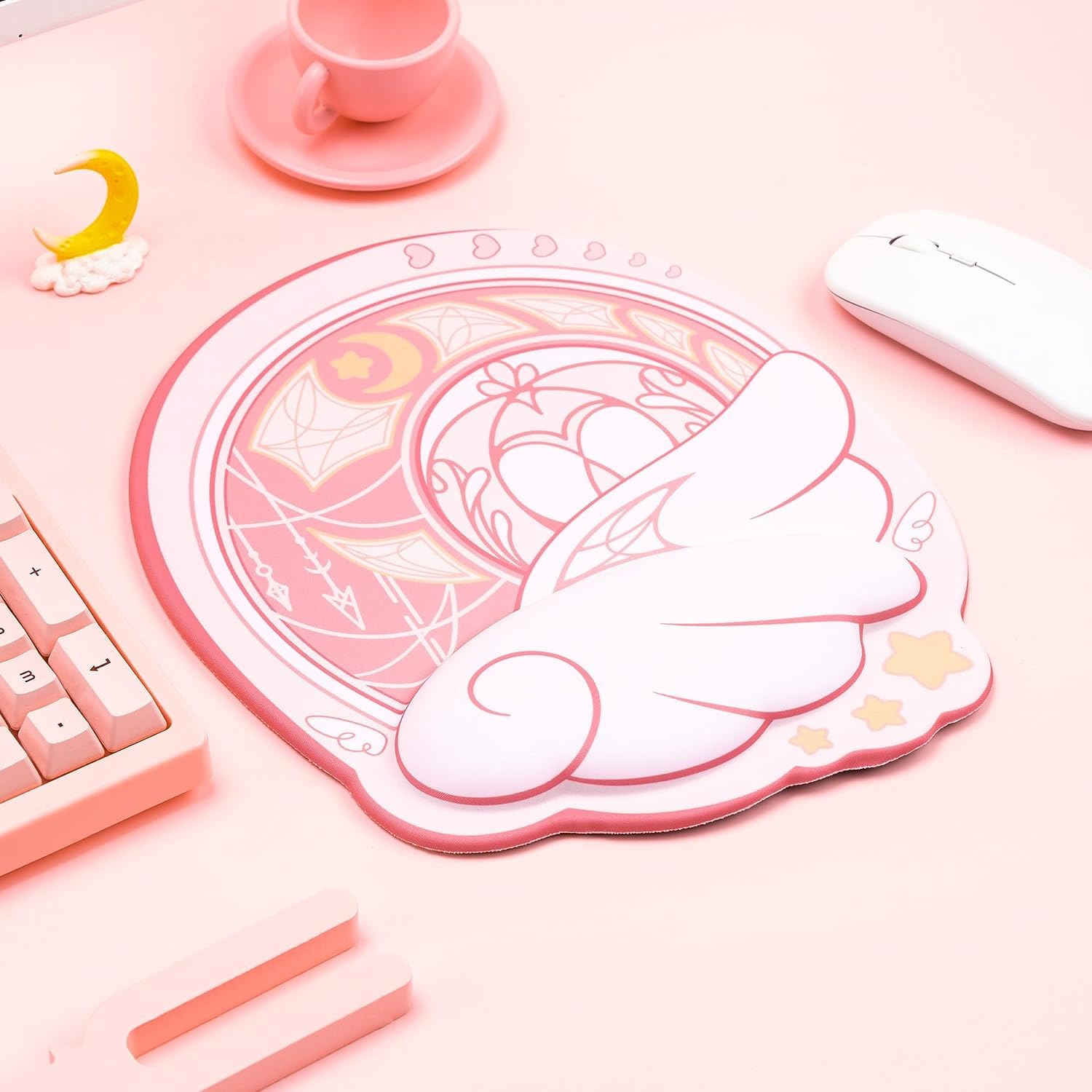 GeekShare Tappetino Mouse Ergonomico Con Supporto Per Polso – Base Antiscivolo In PU, Fibra Di Latte, Per Ufficio E Gioco