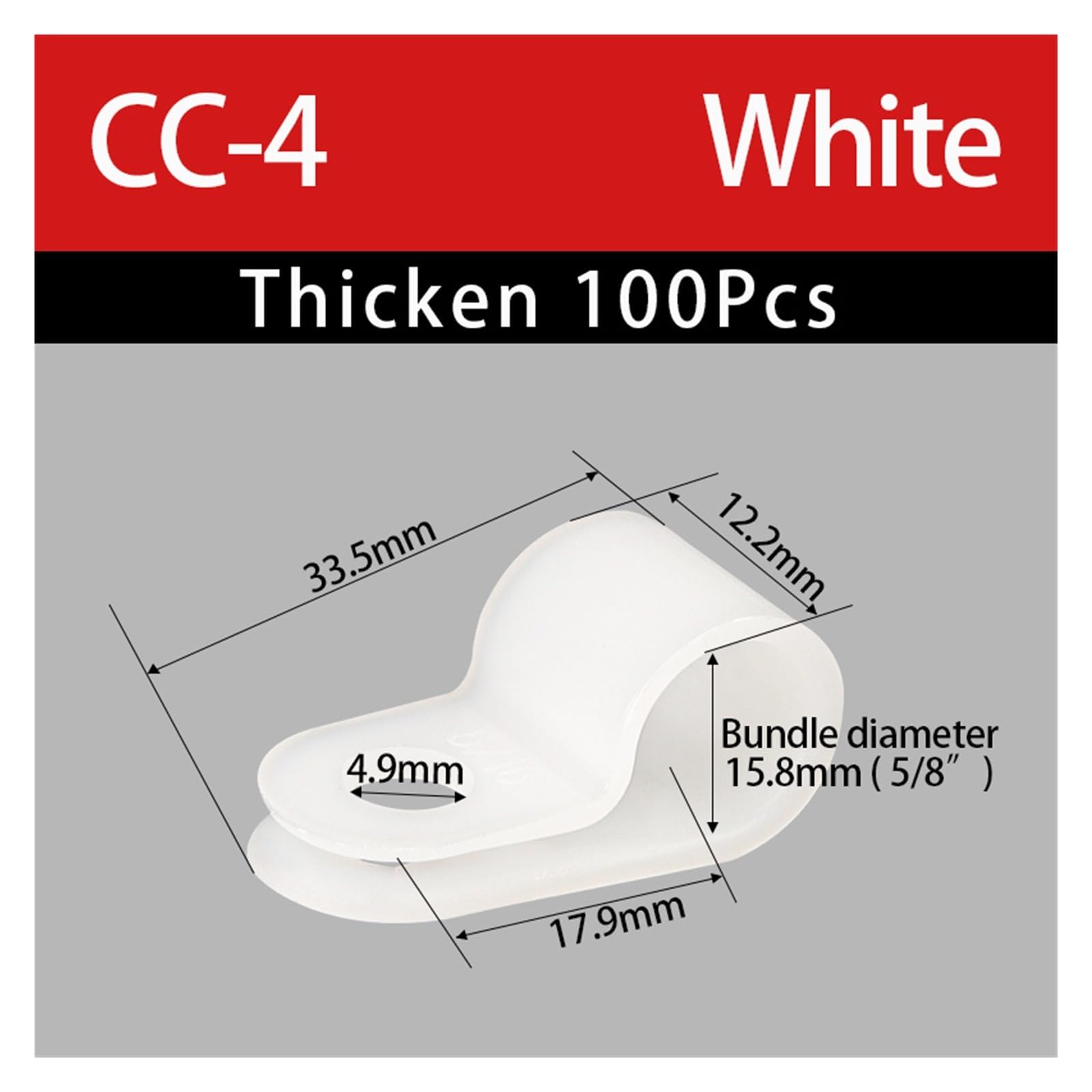 Clips De Câble CC-0/1 100 Pièces, Pince De Fixation De Fil En Nylon Épais