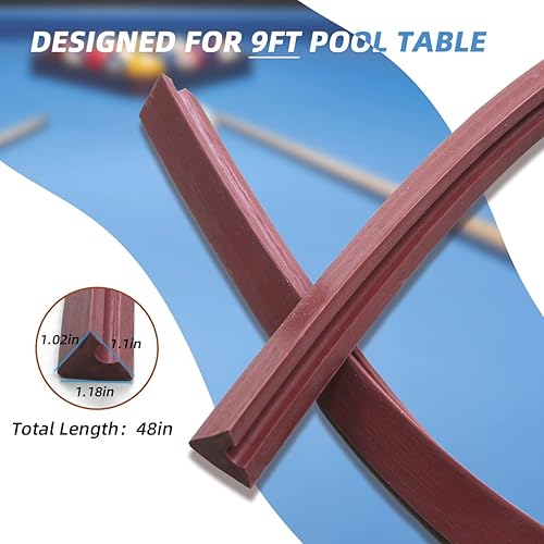 Miniatura 3 de Scott Edward Billiards 48in K66 Rubber Bumpers (Set of 6) and Billiards Cushion Facings Set of 12-3mm0.12in