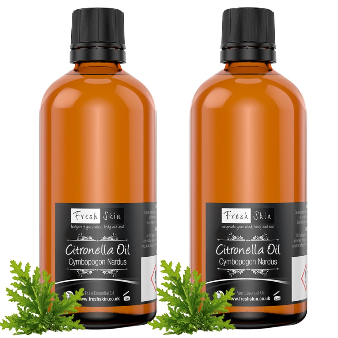 Freshskin Beauty LTD | Citronella Essential Oil - 200ml (2 x 100ml) - 100% Pure & Natural Essential Oils