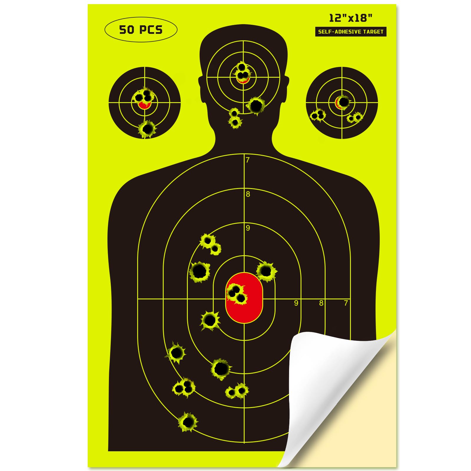Photo 1 of 12" x 18" Self-Adhesive Targets for Shooting Range, FSC Certified 50PCS Sticky Splatter Targets for Shooting with Timely Feedback for Gun Rifle Pistol Indoor Outdoor