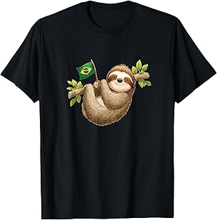 Cool Sloth in Jungle Costume for Brazil Lovers T-Shirt
