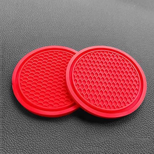 Car Cup Holder Coaster, 4 Pack Non-Slip Insert Coasters, Universal Durable Auto Cup Mat, 2.75 Inch Flexible Silicone Pad for Car Interior, Vehicle Accessories for Men and Women - Thumbnail 6