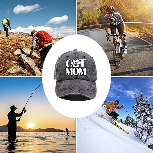 Hhnlb Cat Mom Hat, Funny Cats Lover Adjustable Washed Baseball Cap Gift For Men Women #TOP5