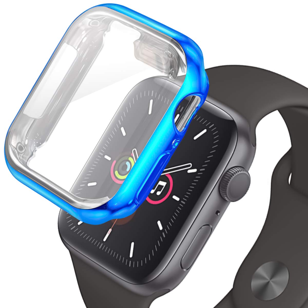HINATA Apple Watch 対応 フルカバーケース ブルー Blue 38mm / Series3 Series2 ケース カバー 全面保護 耐衝撃