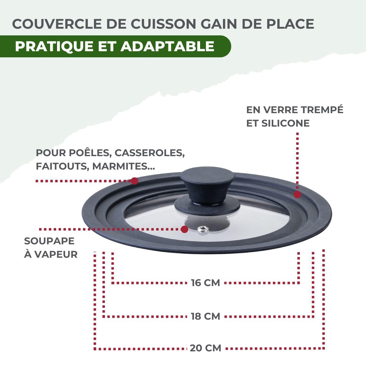 Fackelmann 9241850B Batterie de cuisine 1 poeles 24 cm, 3 casseroles 14/16/18 cm et 1 ustensiles