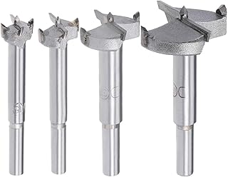 DONJON Forstner Drill Bits Set,Precision Shear Serrated Edge Wood Drilling Forstner Bit,4Pcs(15-40mm) Auger Opener Drilling Wood Plastic Plywood with Round Shank.