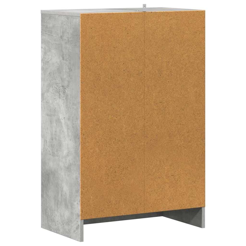 Schuhschrank Betongrau aus Holzwerkstoff 60x35x92 cm mit 7 Fächern, platzsparender Schuhständer und Organizer für Flur, Diele, Schlafzimmer, stabile Schuhablage, platzsparend und stapelbar