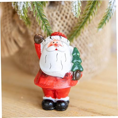 Miniatura 8 de VILLCASE 4 piezas de figuras de Papá Noel en miniatura de Navidad DIY caja de teléfono DIY mini figuras de Santa resina figura de Santa Claus