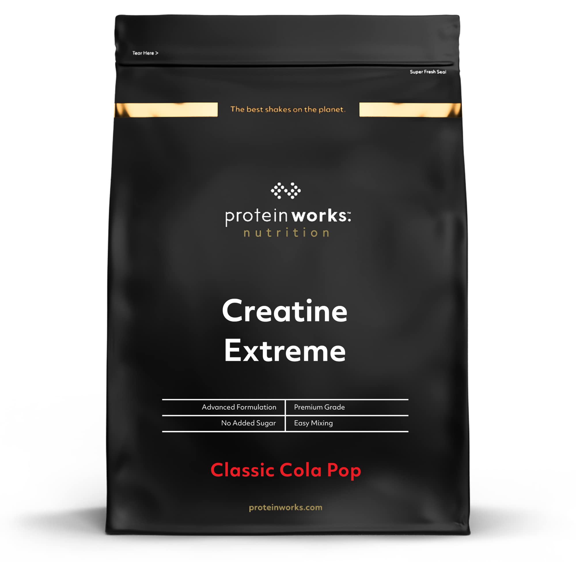 Protein Works - Creatine Extreme, Award-Winning 7g Superblend, Creatine Monohydrate, Citrate, Pyruvate, Optimal 2.4g Beta-Alanine, Enhanced with Glycine, Taurine & Dextrose, Classic Cola Pop, 400gProtein Works - Creatine Extreme, Award-Winning…