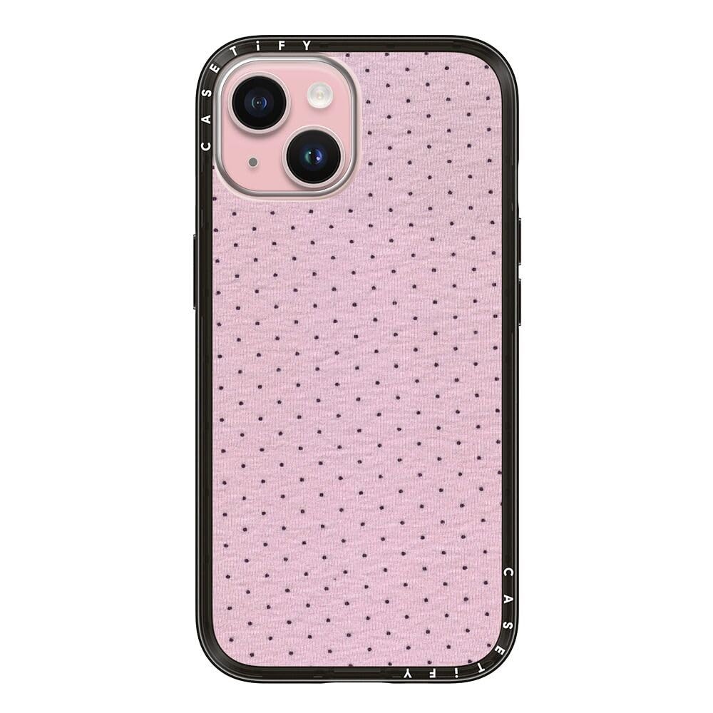 Photo 1 of CASETiFY Compact iPhone 15 Case [Slim and Sleek/Compatible with Magsafe / 4 ft. 2X Military Grade Drop Protection] - Vintage Geometric Abstract Pink - Clear Black