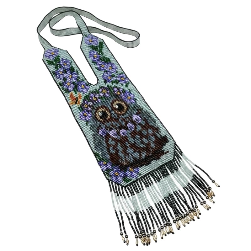 Collier hibou ukrainien Gerdan perles de rocaille au tissage de haute précision