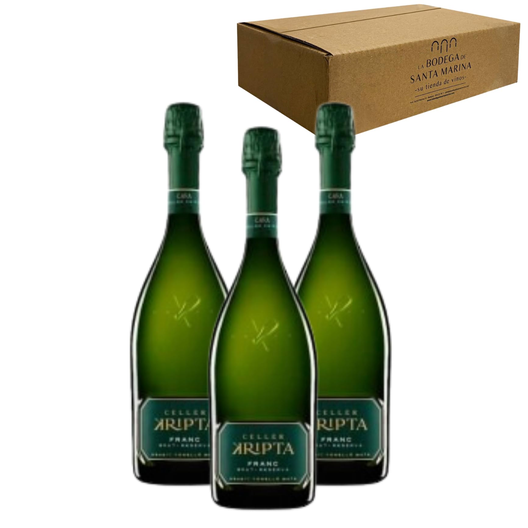 Celler Kripta Franc Brut Reserva - Para Disfrutar en Celebraciones y con los Tuyos - Pack 3 Botellas 75cl
