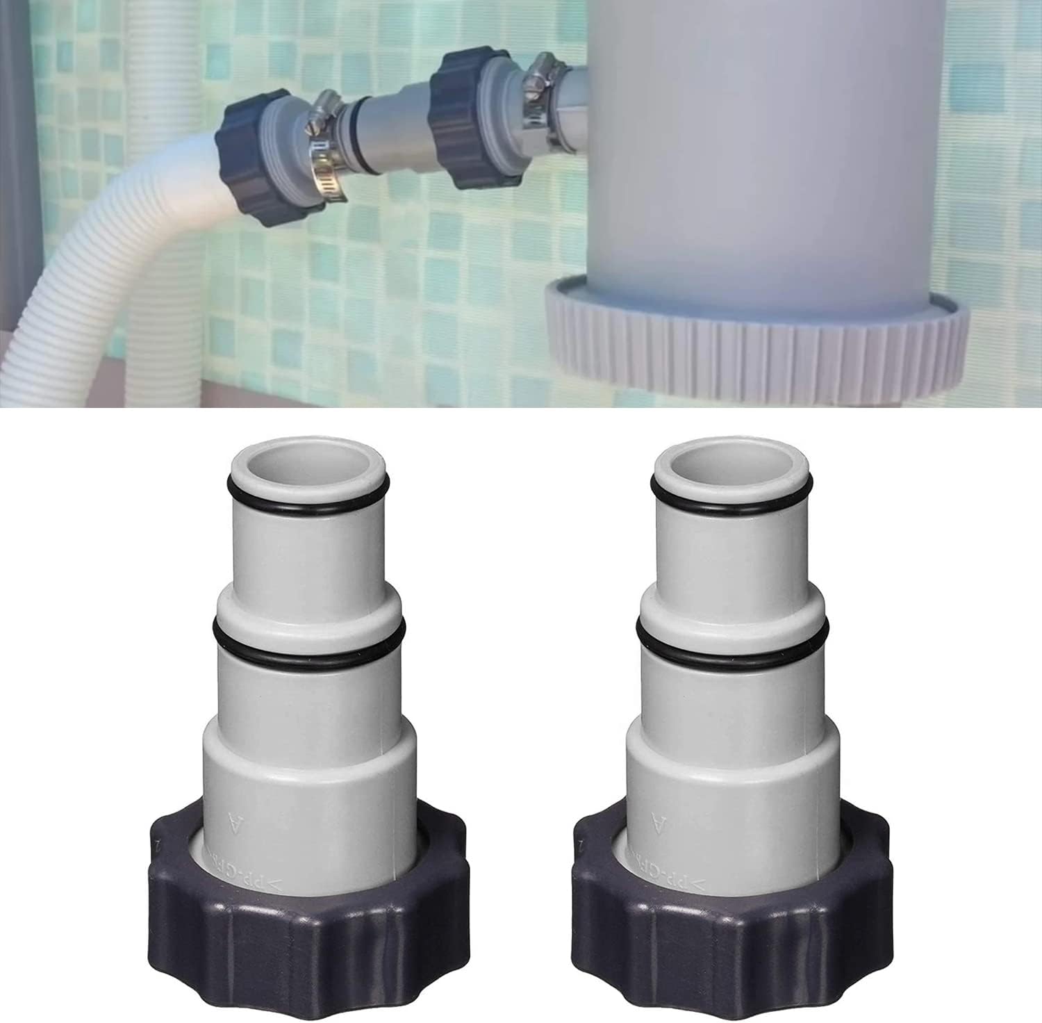 Pool Hose Adapter A with Collar for Intex Threaded Connection Pump,Pool