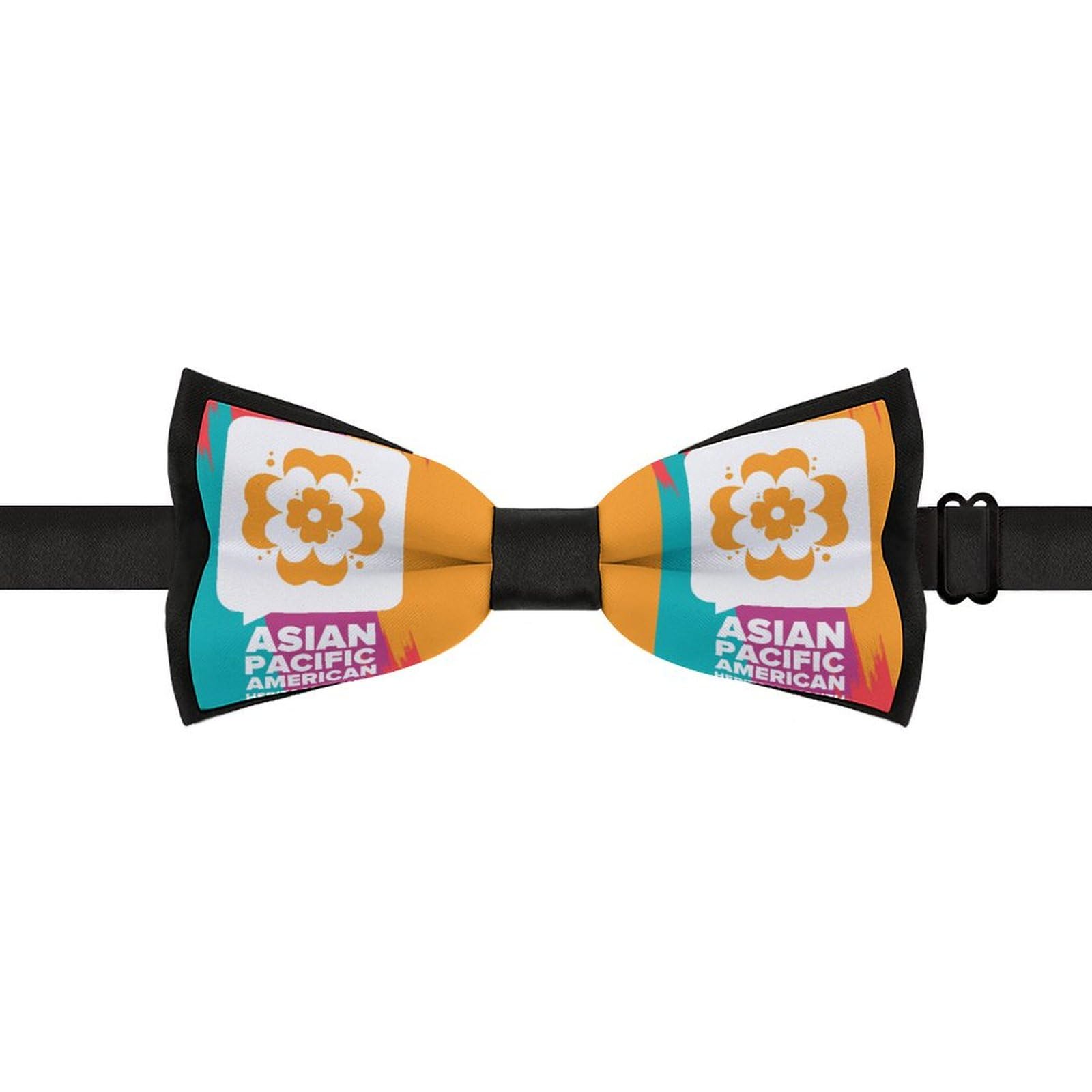 GoasNei Asian American And Pacific Islander Heritage Month Bow Tie for Men Adjustable Necktie Funny Tie Neck Ties for Weddings Party