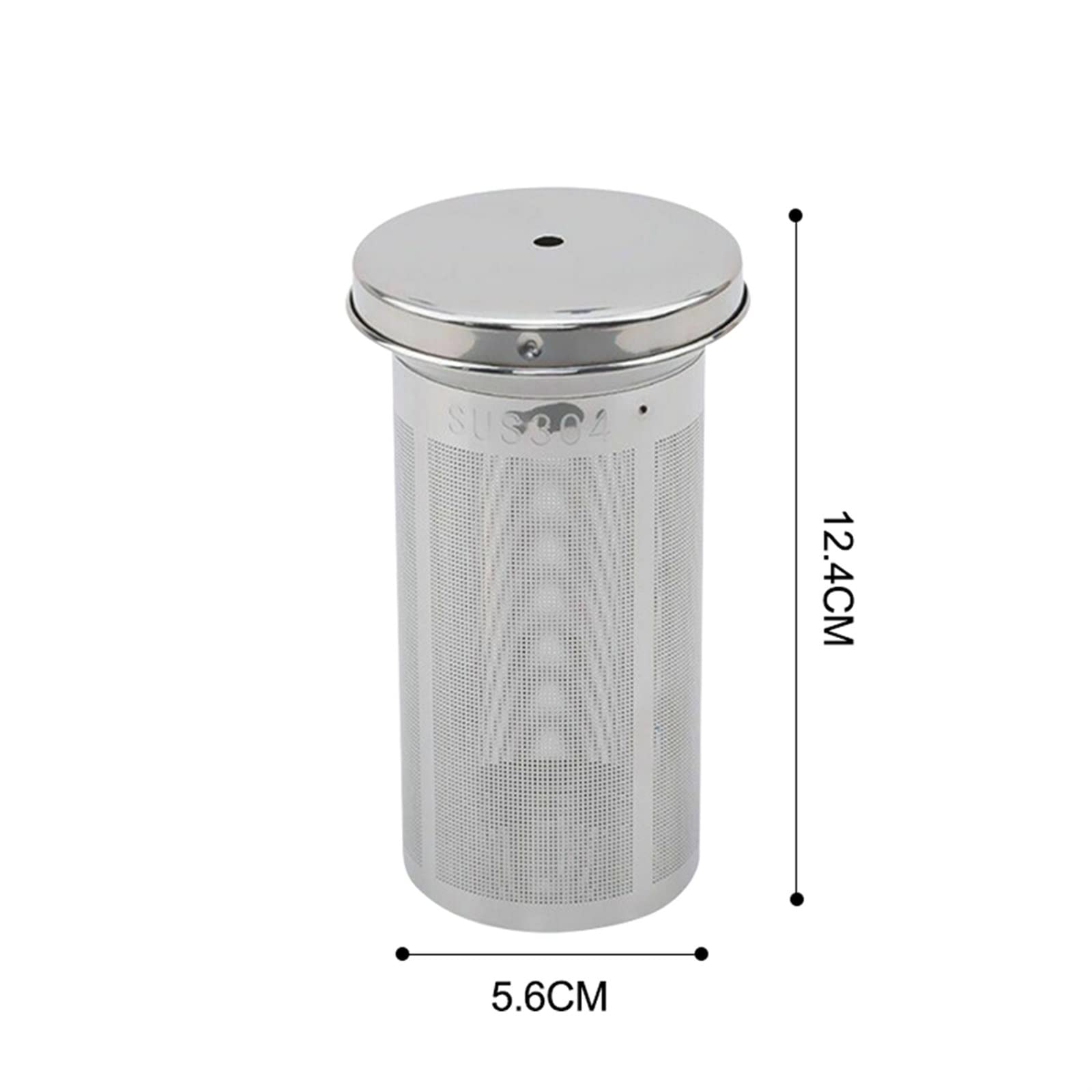 Il filtro per tè può essere riutilizzato. Pratico filtro cilindrico in acciaio inossidabile per uso domestico con coperchio per filtrare lo strumento per il tè