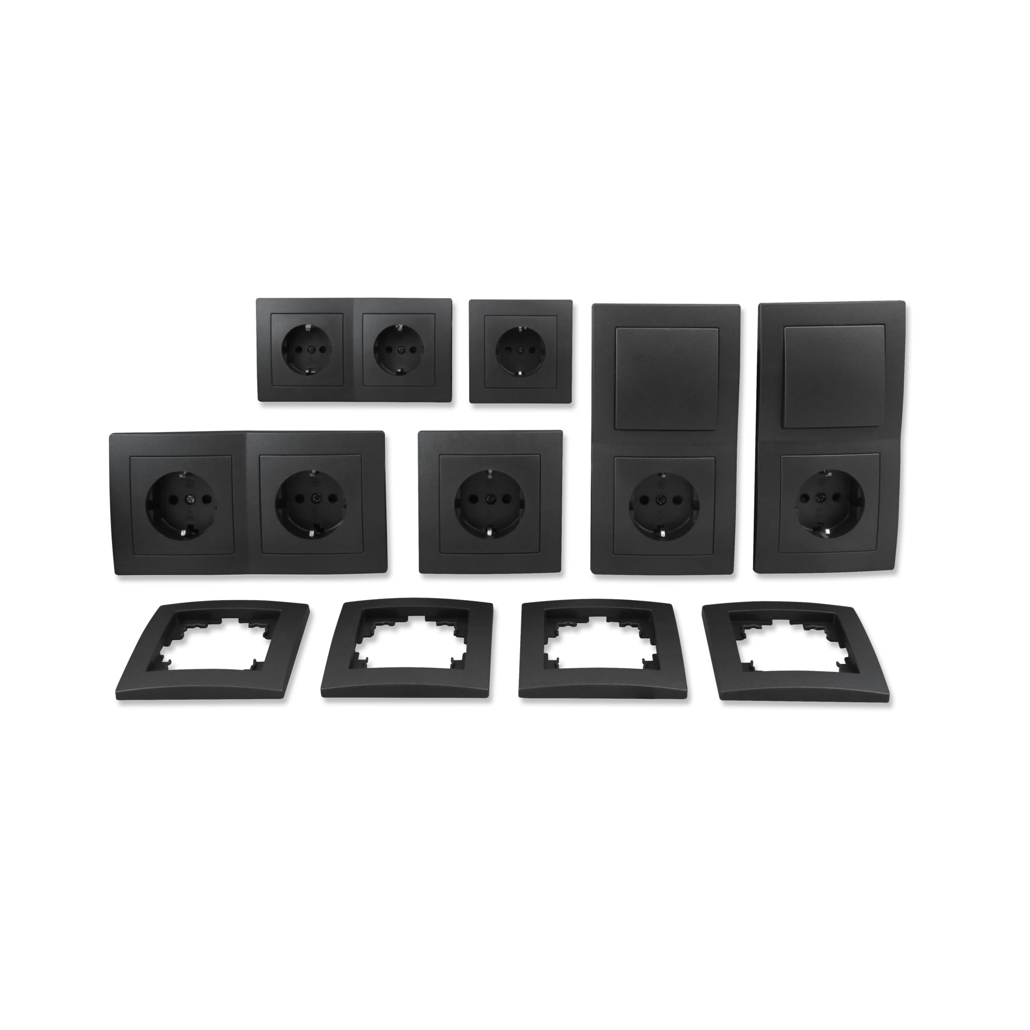 MC POWER - FLAIR - Set di prese - antracite opaco - Con sicurezza per bambini