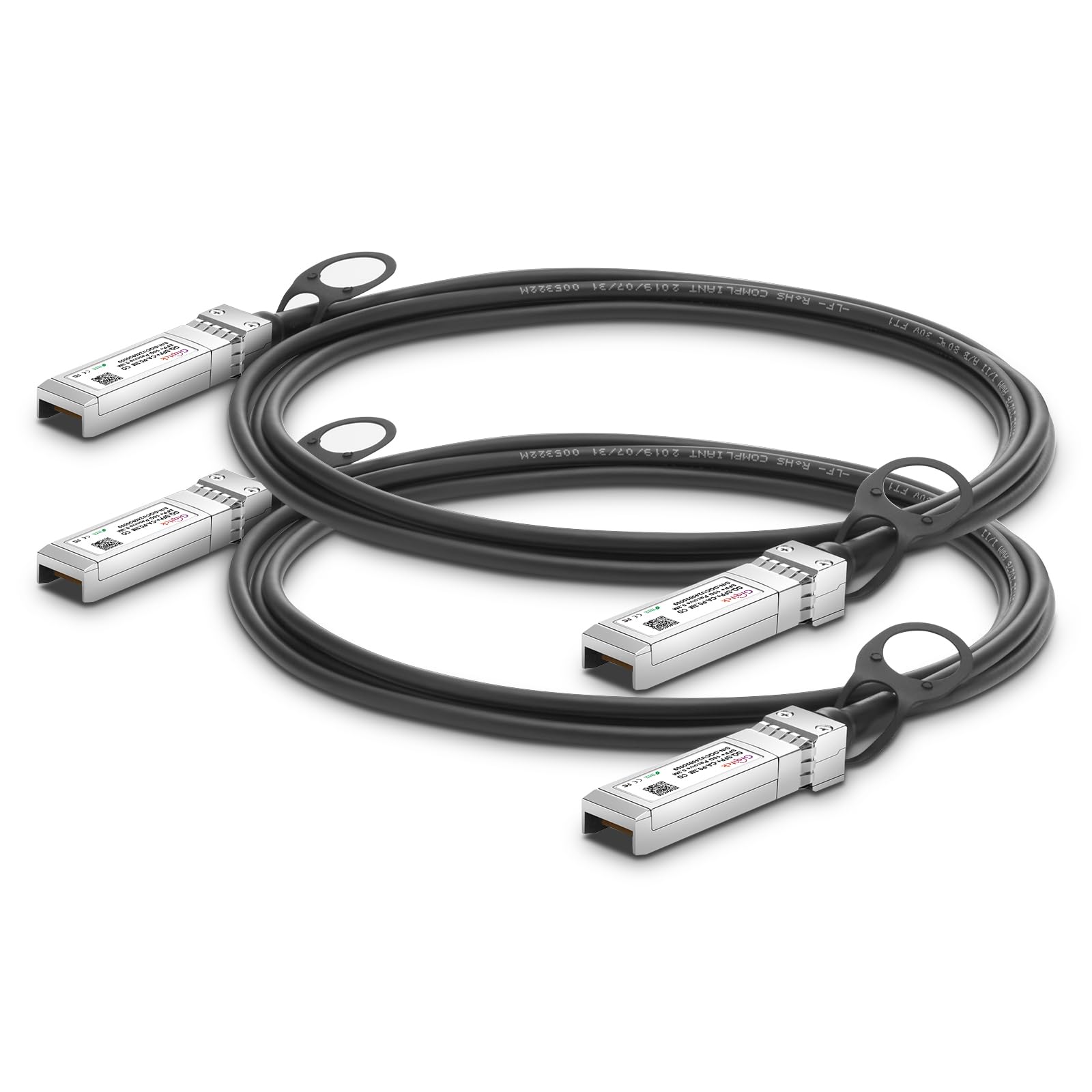 10G SFP+ DAC Cable, 0.3m (0.98ft) Passive Direct Attach Copper Twinax Cable for Cisco SFP-H10GB-CU0.3M, Ubiquiti, D-Link, Netgear, Mikrotik, Open Switch Devices-2pcs