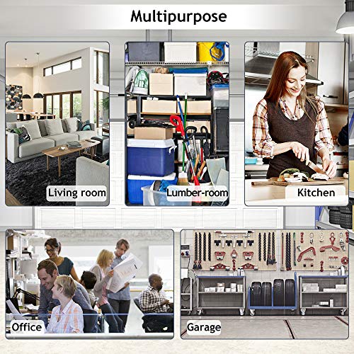 6 Tier Storage Shelves Metal Wire Shelving Unit Height Adjustable Nsf Heavy Duty Garage Shelving With Wheels 48"X18"X82" Commercial Grade Utility Shelf Rack For Restaurant Basement Garage Kitchen #TOP6