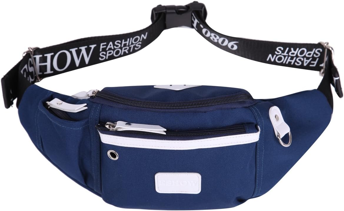 Eshow Men's Fanny Pack Canvas Waist Pack Waist Bag for Men Belt Bag Outdoors for Morning Jogging Running