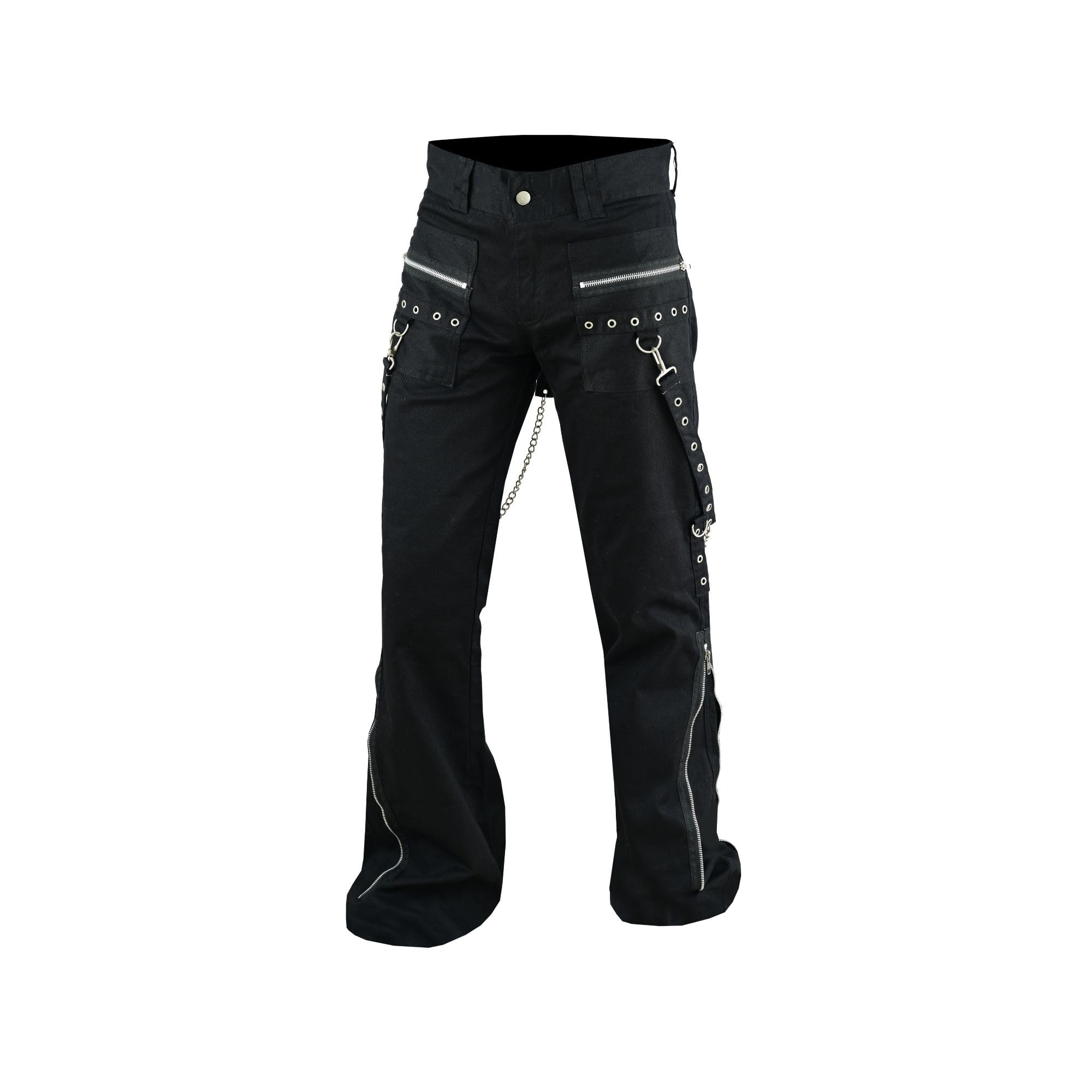 Prime Quality Black Gothic Women's Chains Black Rhinestones Gothic Punk Emo Pants Straps Baggy Pant main image 1