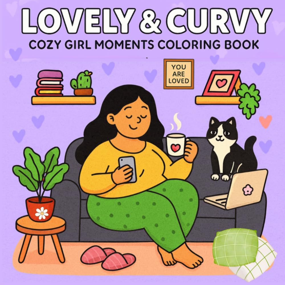 Lovely & Curvy Girl Moments Coloring Book: A Collection of Body Positivity Self-Love Illustrations for Women and Teen Girls to Relax, Restore, and Shine with Confidence