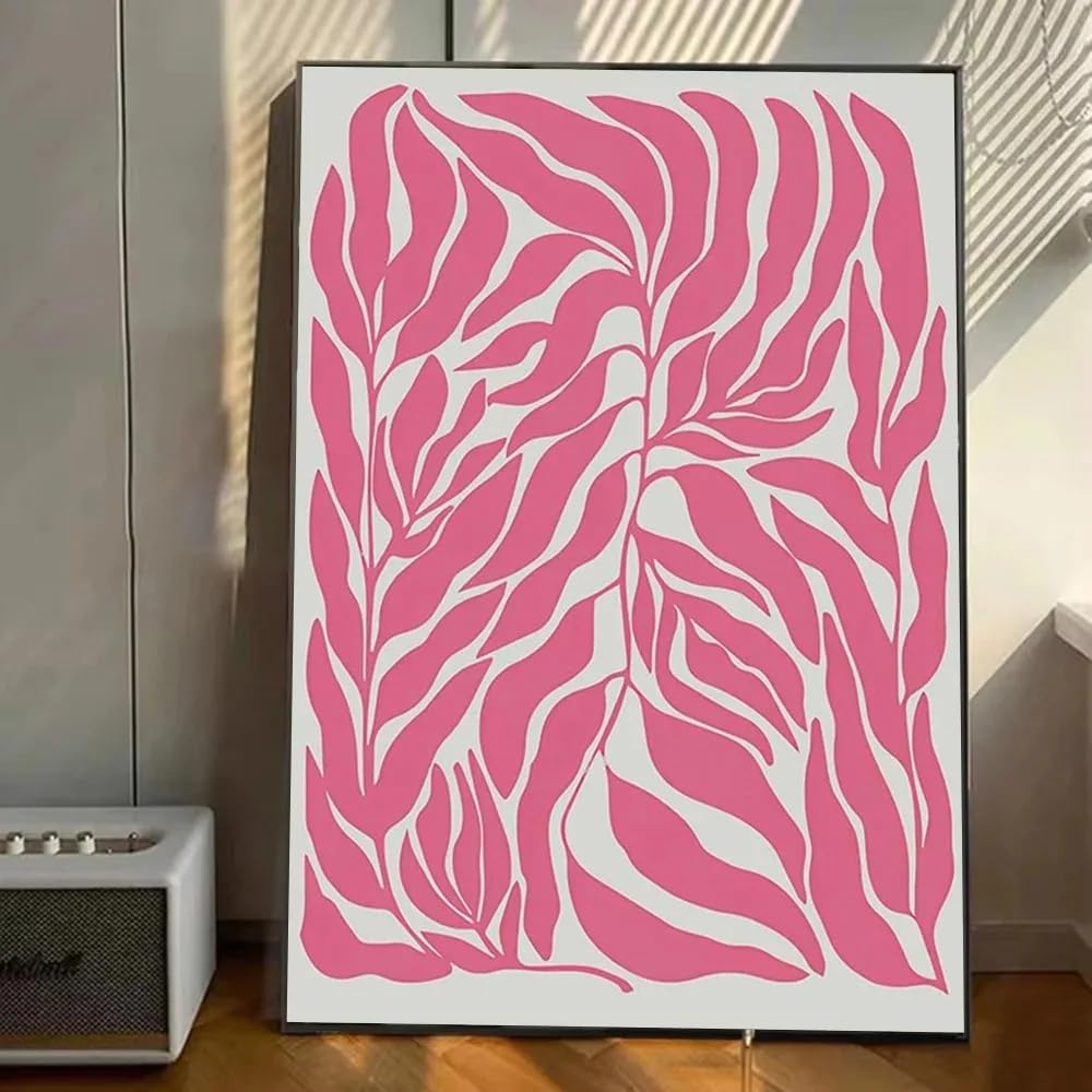 Prints on Canvas Painting Abstract Pink Matisse Picasso Poster Art Wall Murals Decor Room Decor Kawaii Painting(60x80CM/Frameless)