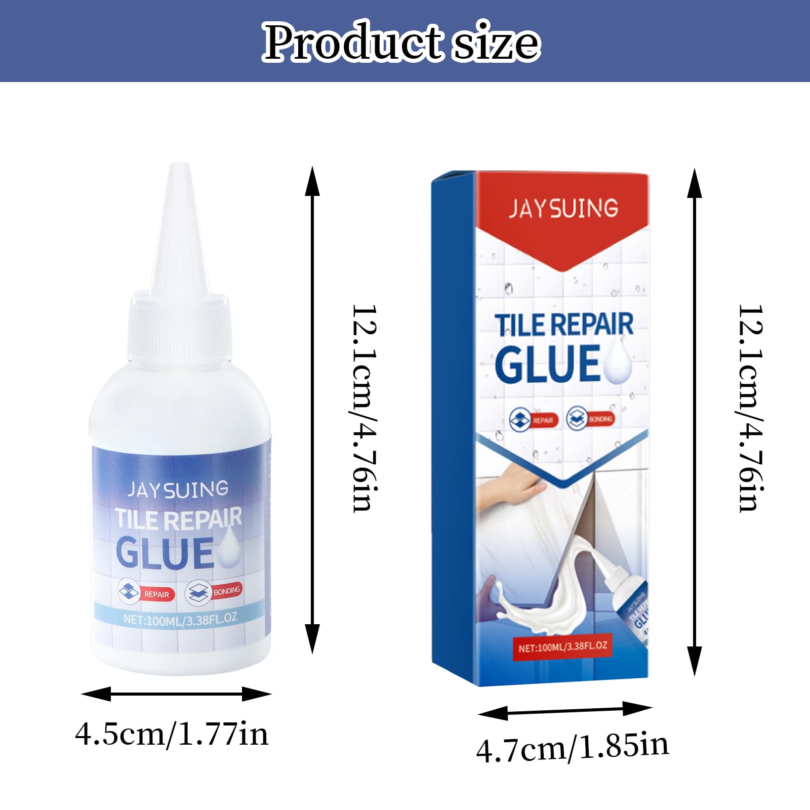Colla per riparazione piastrelle, colla per ritocchi per pareti, colla multifunzionale per riparazioni per cucina, bagno, per riparazioni di pareti per cadute, allentamenti e crepe