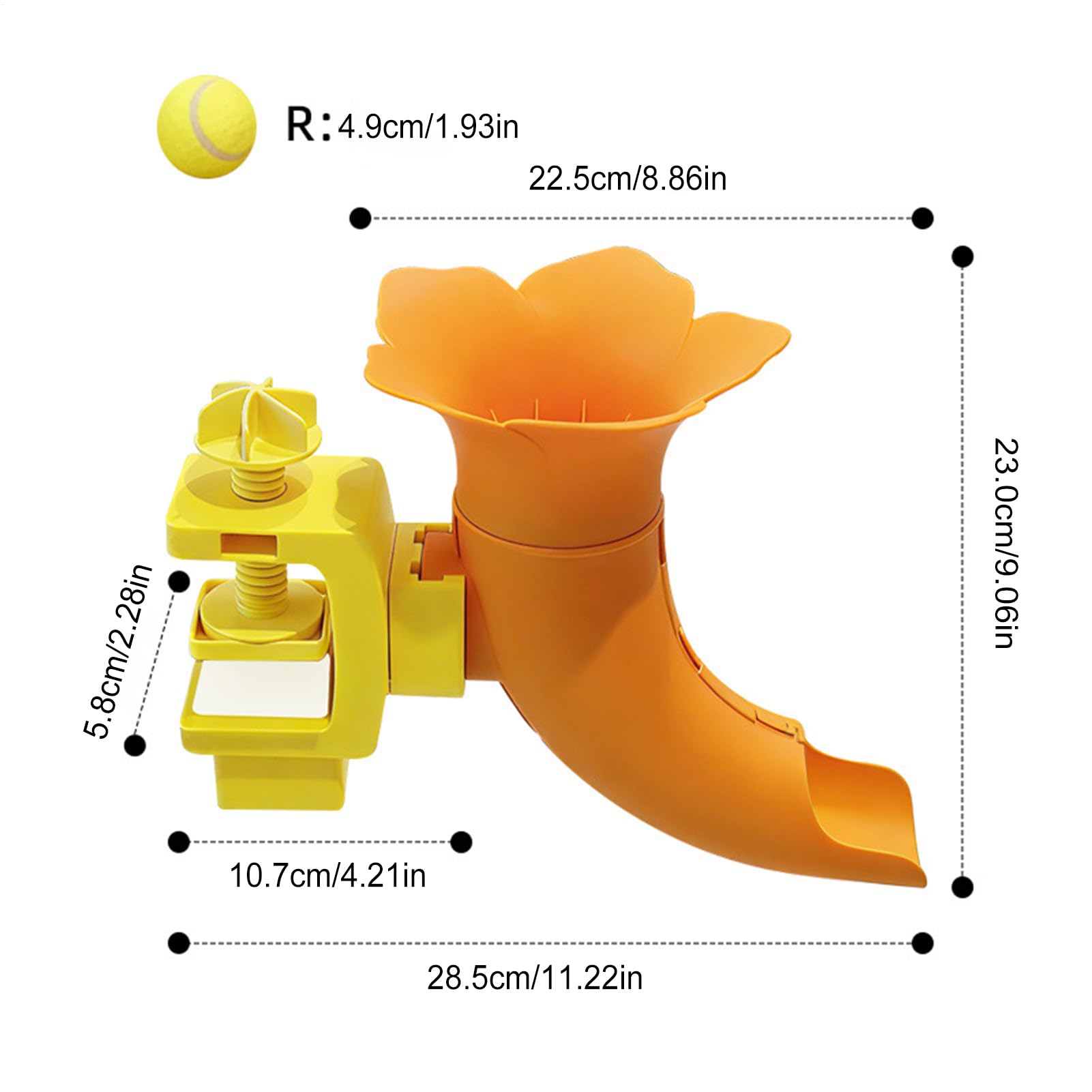 Lanceur de balle pour chiens, jouet interactif antidérapant réglable | Lanceur de balle de tennis intérieur ou extérieur – pour maison, dortoir, jardin, cour, patio, parc, pelouse