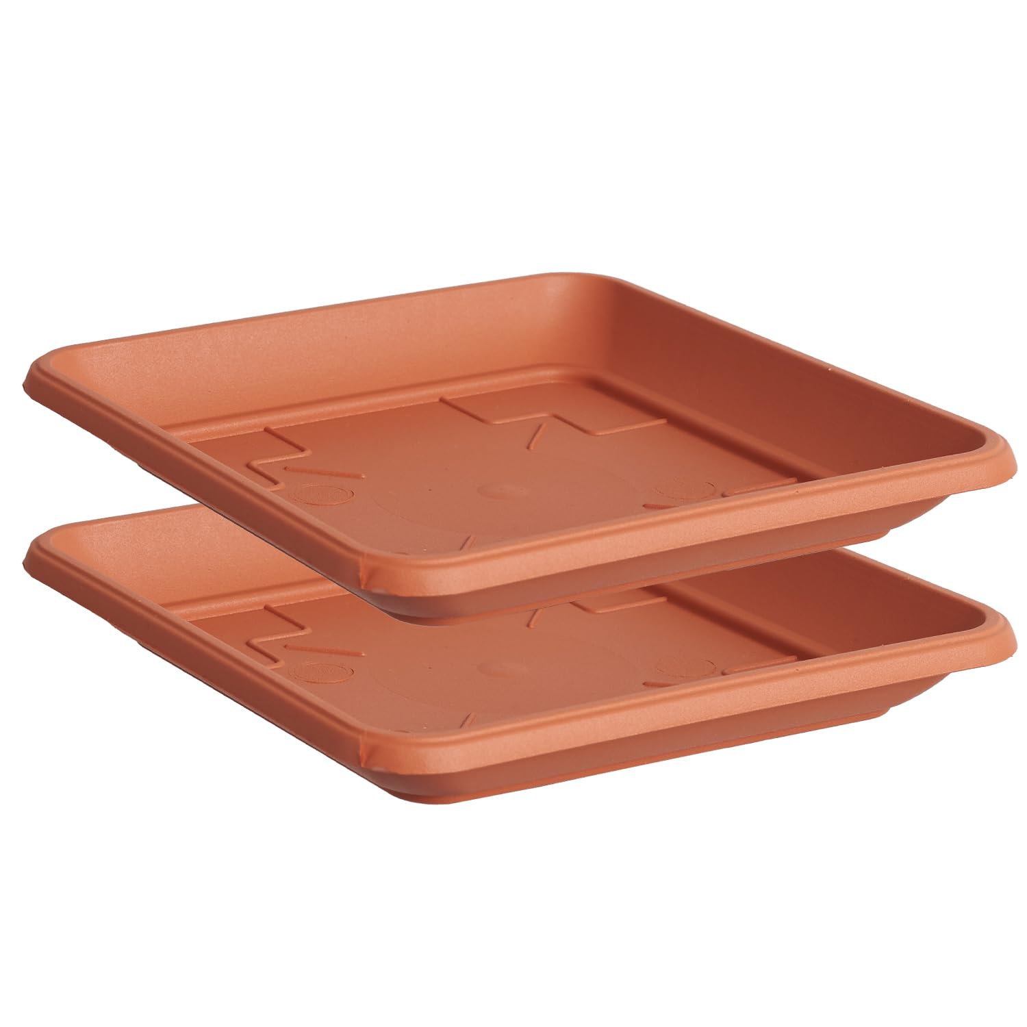 Tymar Sottobicchieri in plastica quadrati, 2 pezzi, sottobicchieri per fiori (terracotta, 41 x 41 cm)