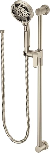 Moen 3670EPBN - Ducha de mano masajeadora de 5 funciones con pausa de palanca, incluye barra deslizante de 30 pulgadas y manguera de 69 pulgadas,