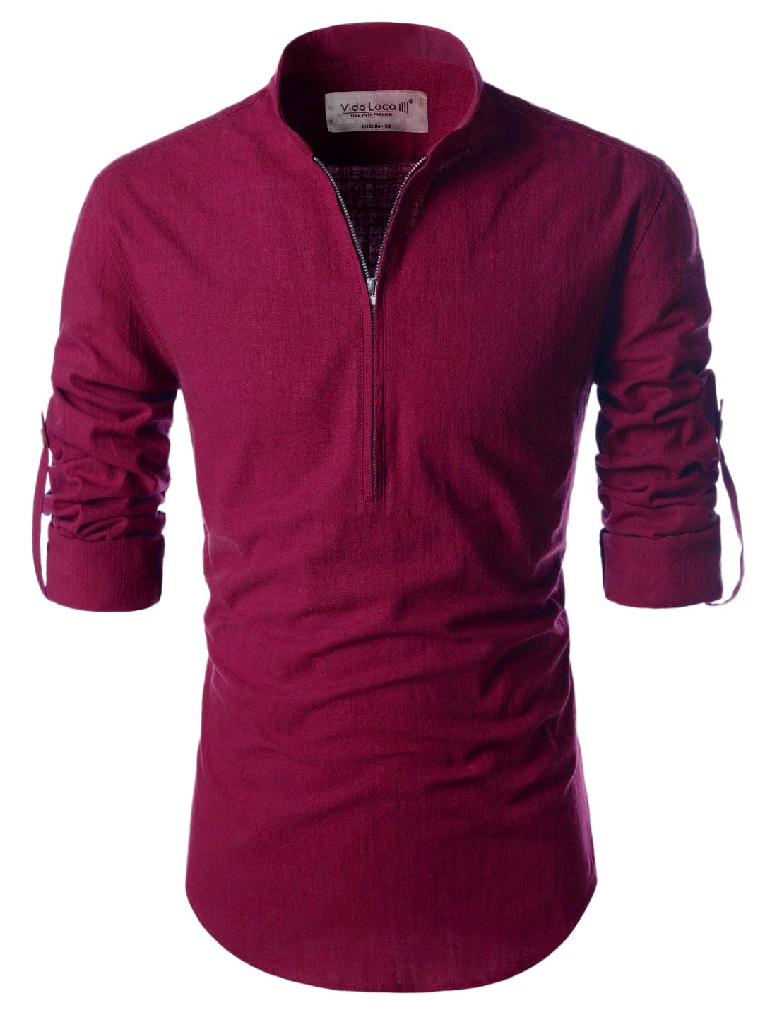 vida loca Full Sleeve Chinese/Collar Pure Cotton Casual, Festival Stylish Latest Short Length Slim fit Shirt Style Kurta for Men and Boys.-picture-27