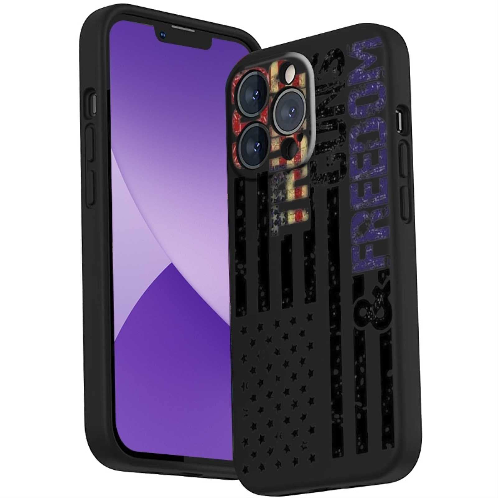 EDREES Compatible with iPhone 14 Pro Max Phone Case,God Trump American US Flag Freedom Trendy Graphic for iPhone Case Men Women, Slim Shockproof Protective Soft Silicone Gifts Case for iPhone