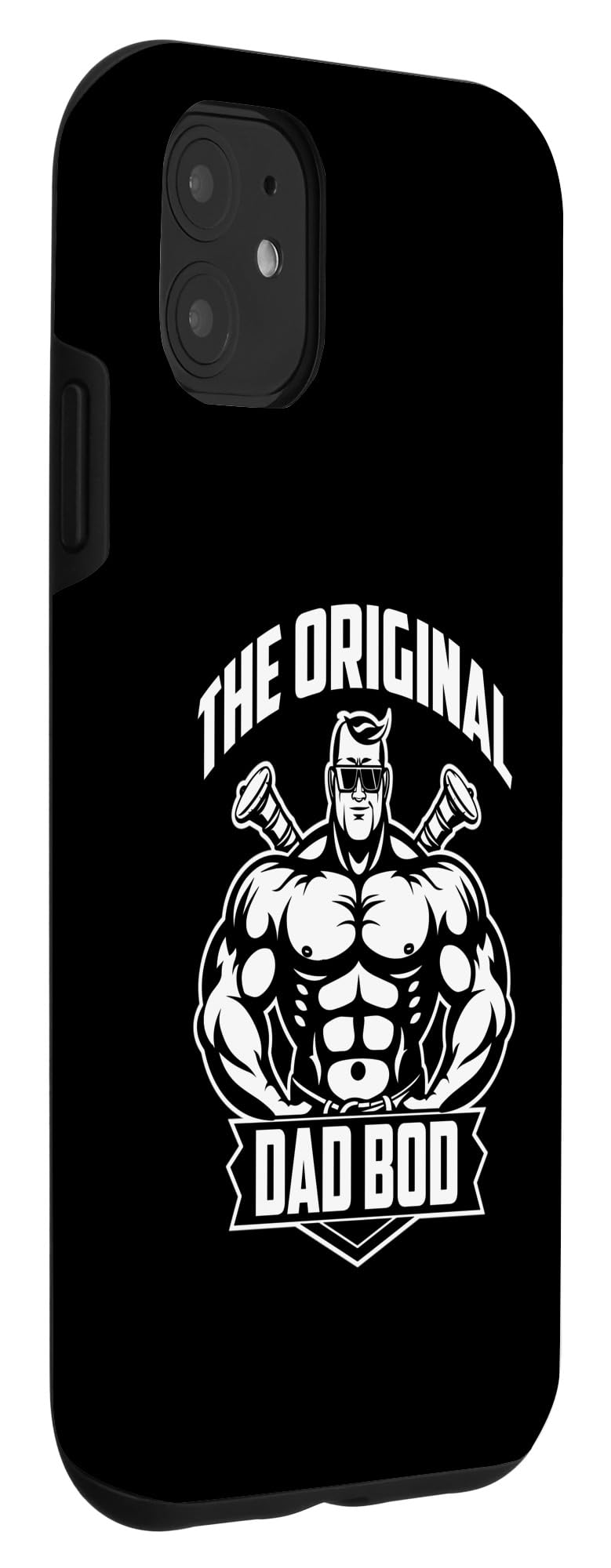 iPhone 11 The Original Dad Bod Muscle Flexing Emblem Case - Image 3