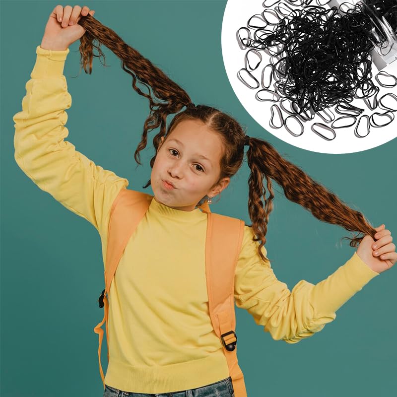 Elastic Hair Rubber Bands 2000 PCS Soft Ponytail Elastics Holders Small Hair Ties for Blond Kids Baby Girls Toddler Infants Hair No Crease Damage No Hurt Thin Easy to dismantle Mini TPU Hair Tie Black thumbnail