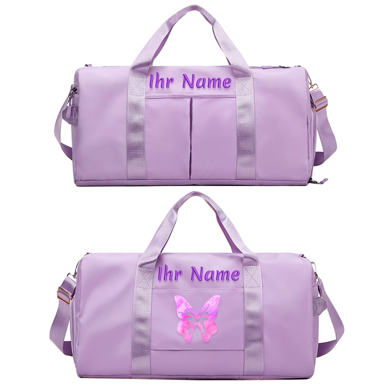 Custom Embroidered Gym Duffel Bag - Personalized Sports & Travel Overnight Bag with Waterproof Shoe Compartment, Wet/Dry Pockets, Adjustable Strap - Gift for Travel and Sports Lovers