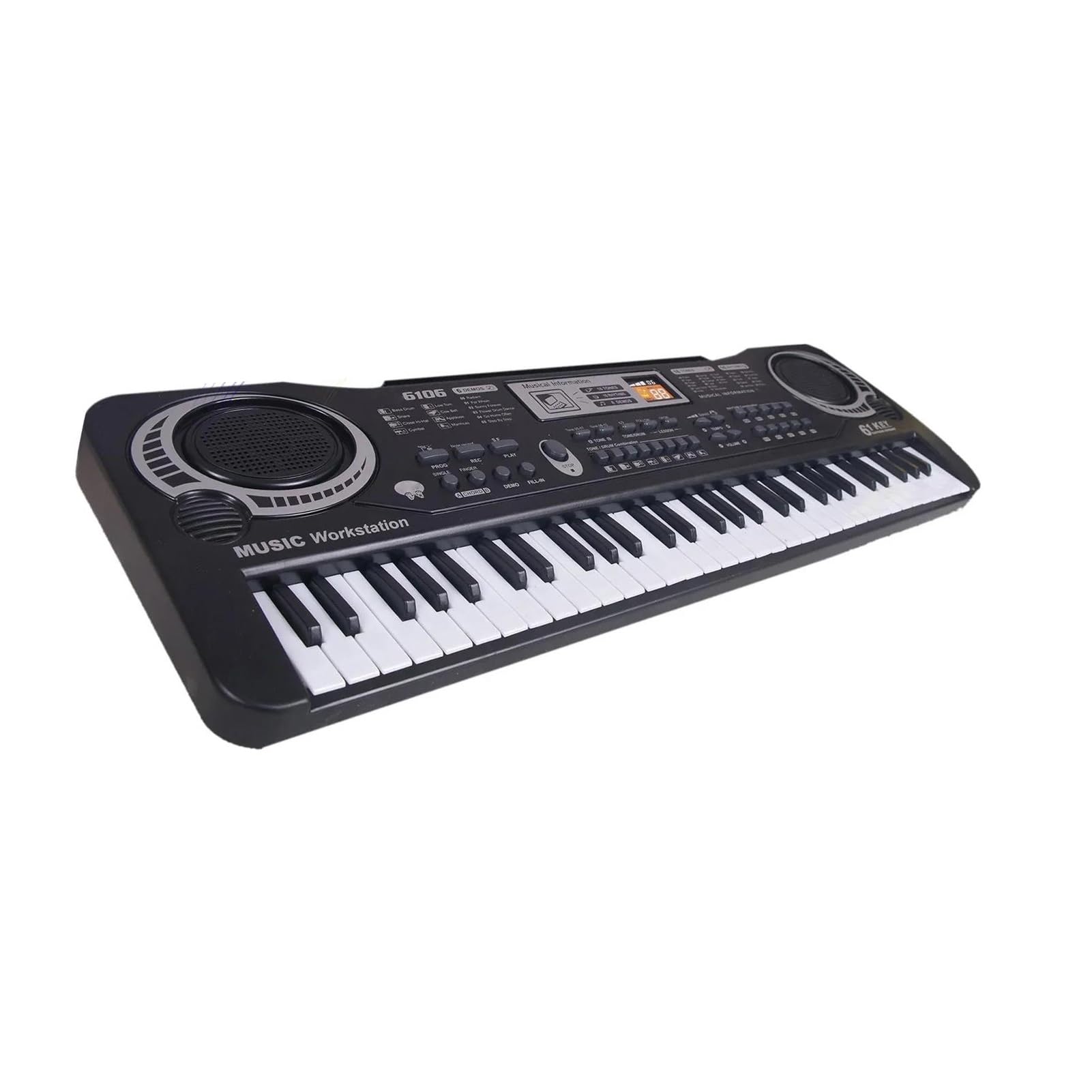 Elektroniczny Instrument Fortepianowy Profesjonalny Elektroniczny Keyboard Dla Początkujących 61 Klawiszy Czarny Cyfrowy Instrument Muzyczny
