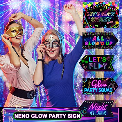 Image of Gueevin 20 Pcs Party Supplies Decorations Home Sign Cutouts for Bulletin Board Party Decorations Supplies(Glow in the Dark)