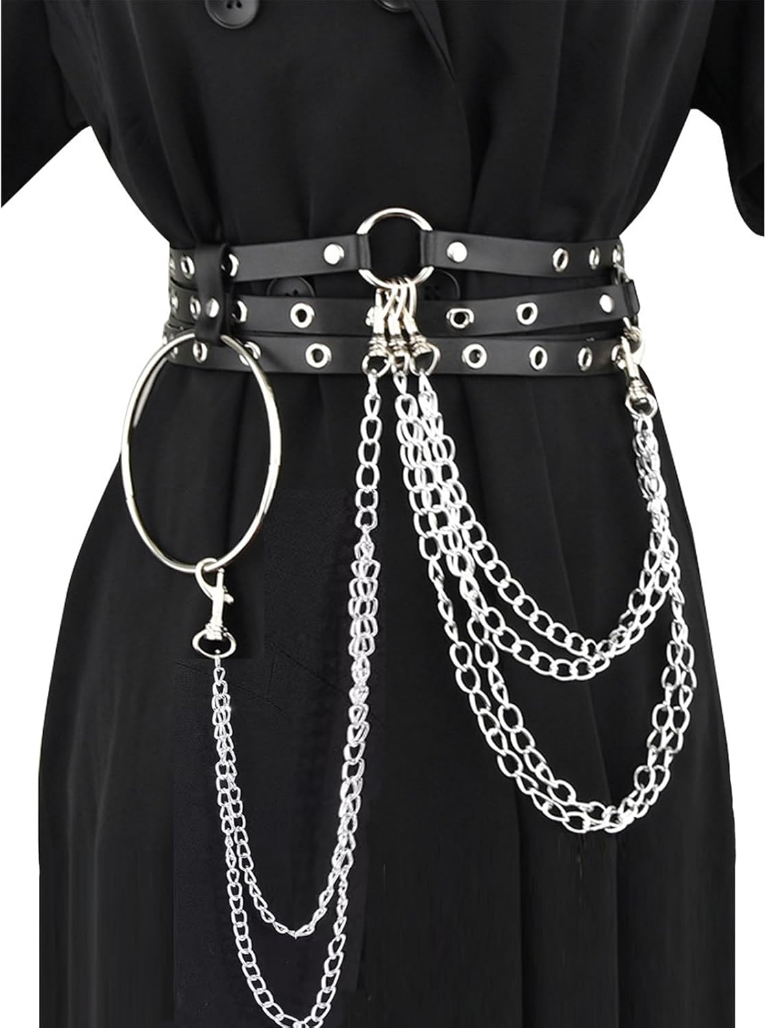 Punk Leather Body Chains Sexy Body Harness Chains Waist Chain Rave Nightclub Party Body Jewelry for Women