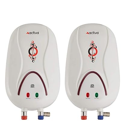 ACTIVA 3 LTR Instant 3 KVA Special Anti Rust Coated Tank Geyser with Full ABS Body with 5 Year Warranty HOTMAK (Ivory) Combo Pack of 2