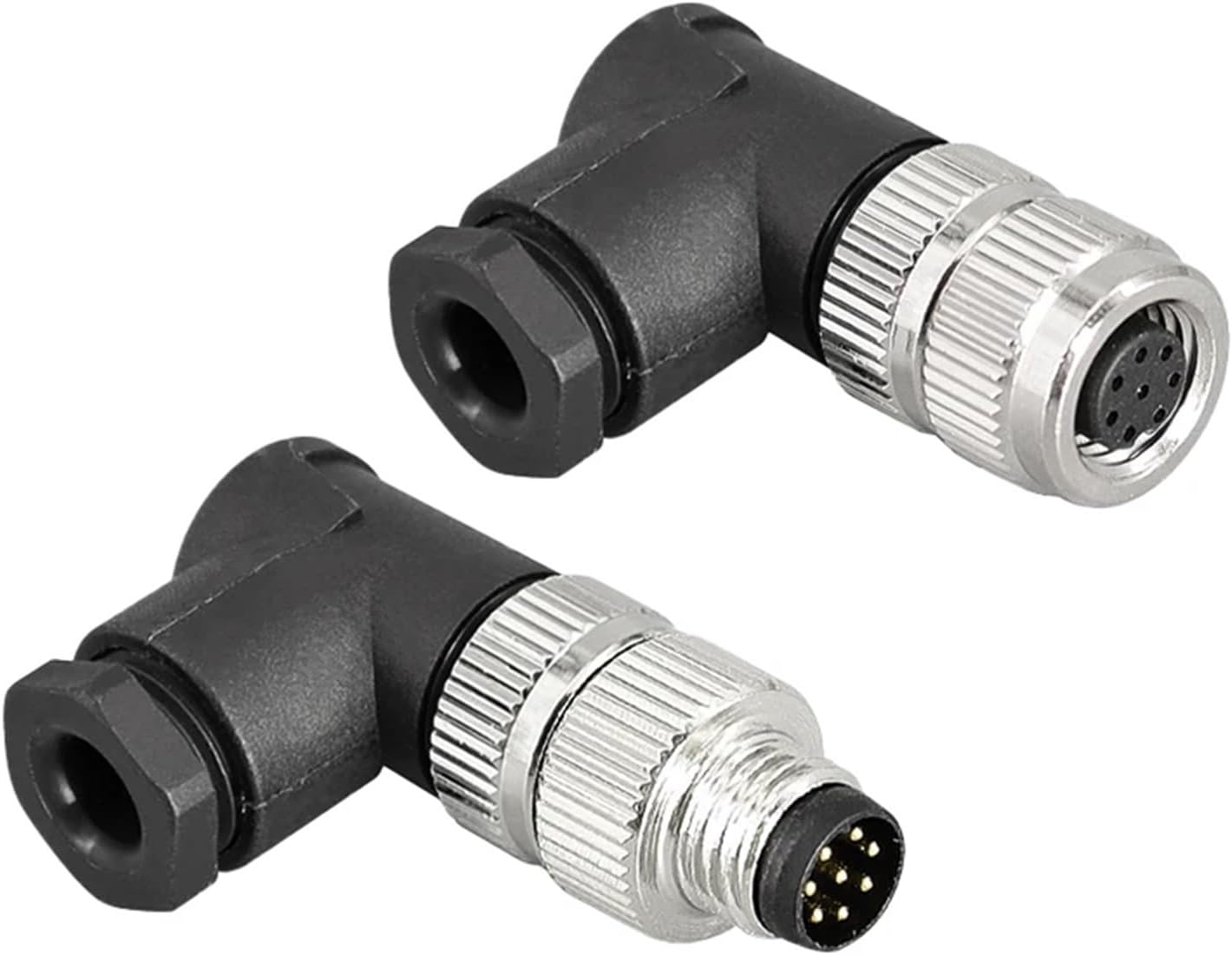 5/20/100PCS M8 ELBOW Sensor Connector 3/4/8 Pin Male&Female Non-welding Screw Connection Waterproof &Socket(M8-Male 3Pin,5 PCS)