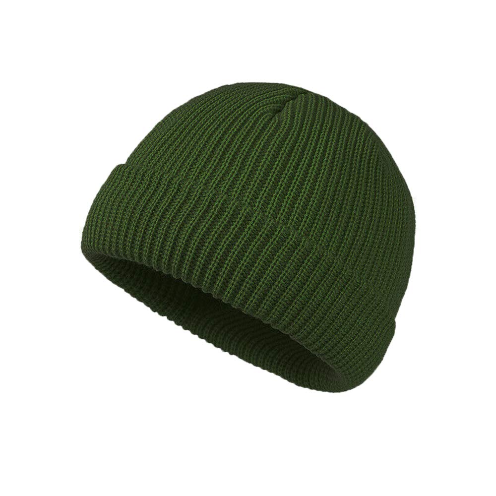 Cool Fisherman Trawler Skully Beanie Hat Vintage Style Mens Womans Unisex Hipster Docker Beanie hat (Military Green)