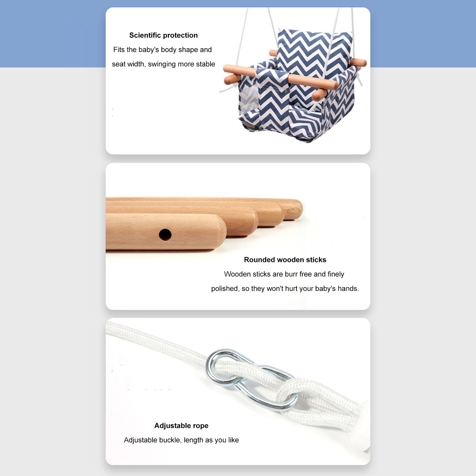 Altalena per bambini da esterno Sedile in morbido cotone Altalena per amaca per bambini traspirante per uso interno ed esterno