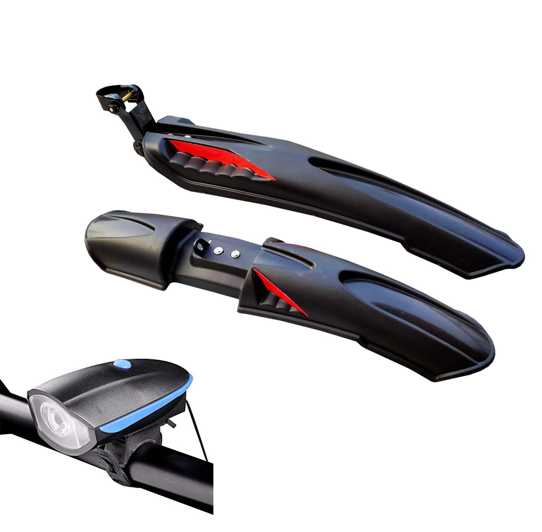 ABC AMOL BICYCLE COMPONENTS Bicycle Front & Rear Dual Tone Mudguard + 1 Cycle Waterproof USB Rechargeable Headlight (B0BRWL61Z4) Amazon Price History, Amazon Price Tracker