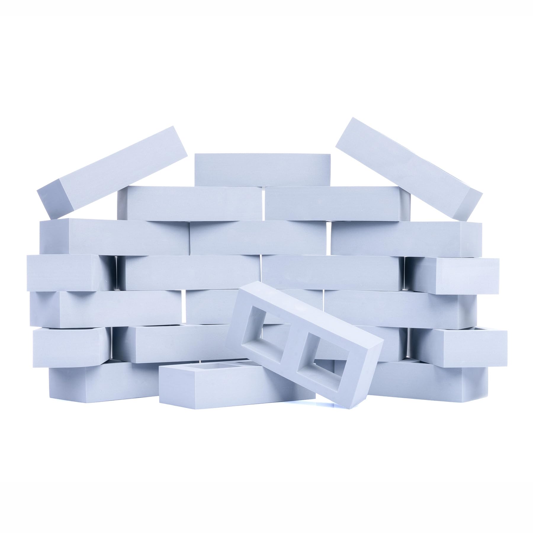 Bluecaps - Set di mattoncini in schiuma per bambini, costruisci immaginazione, abilità e forza attraverso il gioco interno/esterno (mattoni grigi, 24, conteggio)