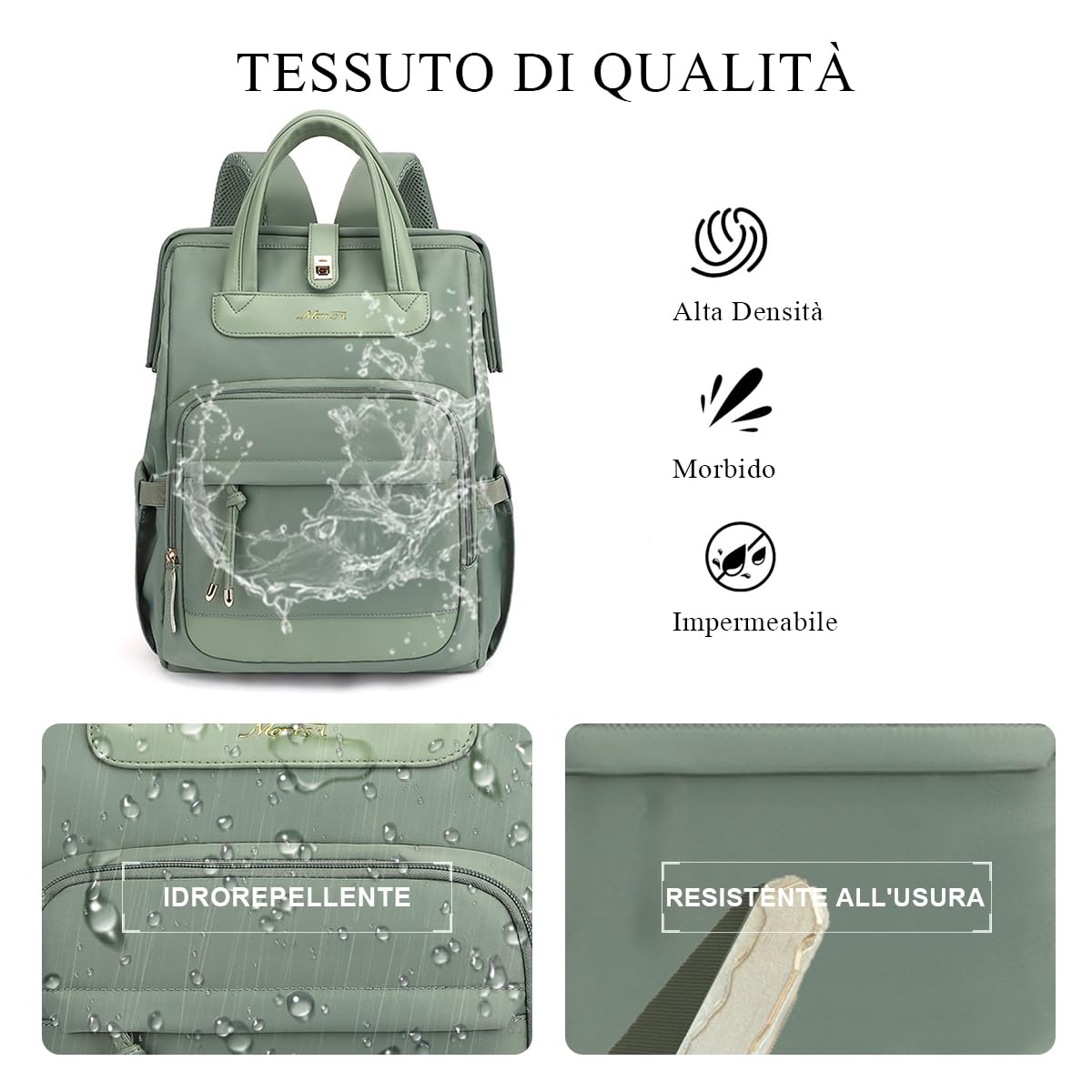 SONARIN Elegante Casual Zaino Fasciatoio,Multifunzionale Impermeabile Borsa per Pannolini Zaino Mamma Neonato Borsa Fasciatoio da Viaggio con Tasche Termiche Biberon(Beige)