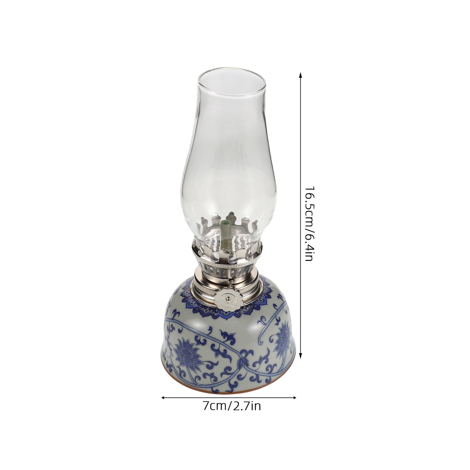 MAGICLULU Lampe à Huile Intérieure Vintage en Céramique Motif Lotus, Légère et Adaptée la Contemplation, pour Rituels Religieux et Chambre à Coucher