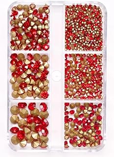 أحجار الراين الكريستالية N2 بظهر مسطح وتصميم ثلاثي الأبعاد متعدد الأشكال، خرز دائري وألماس لامع لتزيين مستلزمات الأظافر والأحذية والملابس والمكياج والحرف والديكور، 600 قطعة